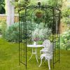 Metal Garden Arch Iron Garden Arbors Gazebo Dia81.3'' x 114.2'' High Birdcage Shape Pergola Pavilion for Wedding Ceremony Outdoor Black