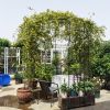 Metal Garden Arch Iron Garden Arbors Gazebo Dia81.3'' x 114.2'' High Birdcage Shape Pergola Pavilion for Wedding Ceremony Outdoor Black
