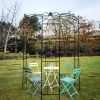 Metal Garden Arch Iron Garden Arbors Gazebo Dia81.3'' x 114.2'' High Birdcage Shape Pergola Pavilion for Wedding Ceremony Outdoor Black