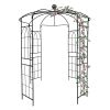 Metal Garden Arch Iron Garden Arbors Gazebo Dia81.3'' x 114.2'' High Birdcage Shape Pergola Pavilion for Wedding Ceremony Outdoor Black