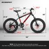Ecarpat Kids Bike 20 Inch Wheels, 4" Wide Fat Tire Snow Mountain Bike Ages 8-12 Year Old, Steel Frame, 7 Speed Teenager Children Kids' Bicycles
