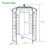 Metal Garden Arch Iron Garden Arbors Gazebo Dia81.3'' x 114.2'' High Birdcage Shape Pergola Pavilion for Wedding Ceremony Outdoor Black